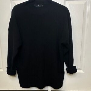 Black Thick Knit Sweater Minimal Chic Size Small by Illusory